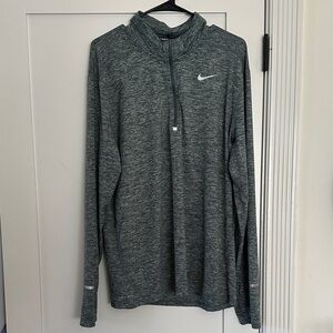 Nike Running Heathered Green Dri Fit Quarter-Zip XL Pullover